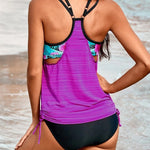 Side Ruched Splicing Two-Piece Tankini Set