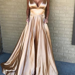 Sleeveless Suspenders V-neck Sexy Ball Gown