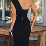 Sexy Solid Color Sleeveless Evening Dress