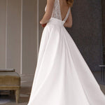 Bright Diamond Hollow Pearlescent V-neck Long Gown