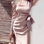 Silk Long-sleeve Temperament Dress