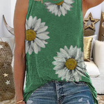 Plus size Floral Casual Sleeveless Shirts & Tops