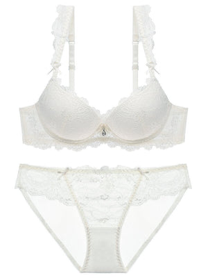 French gathered lace ladie's bra set