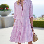 Corinne Stripe Linen Dress