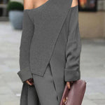 Stylish Off Shoulder Turtleneck Sweater Dress