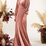 Sheath-Column Floor Length Velvet Bridesmaid Dress